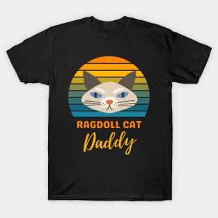 Ragdoll Cat Daddy Vintage Sunset, Funny Cat Daddy, Cat Lover T-Shirt